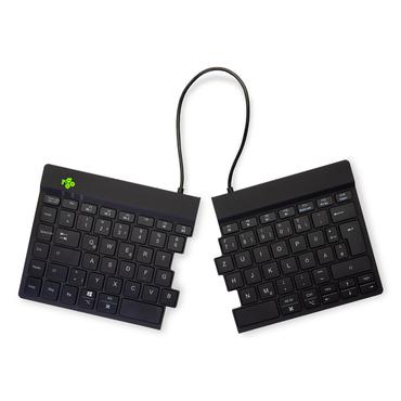 R-Go Ergonomic Keyboard Split break - tangentbord - with integrated break indicator - QWERTZ - tysk - svart Inmatningsenhet