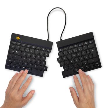 R-Go Ergonomic Keyboard Split break - tangentbord - with integrated break indicator - QWERTZ - tysk - svart Inmatningsenhet