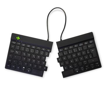 R-Go Ergonomic Keyboard Split break - tangentbord - with integrated break indicator - QWERTZ - tysk - svart Inmatningsenhet