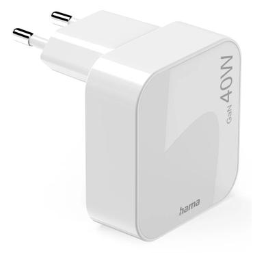 Hama 00201955 oplader til mobil enhed Smartphone, Tablet Hvid Vekselstr&oslash;m Hurtig opladning Indend&oslash;rs
