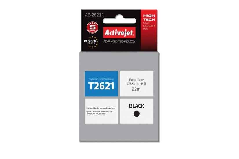 Activejet AE-2621N bl&aelig;k (erstatning Epson 26 T2621; Supreme; 22 ml; sort)