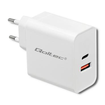 Qoltec Mains charger strømforsyningsadapter - USB, 24 pin USB-C - 63 Watt