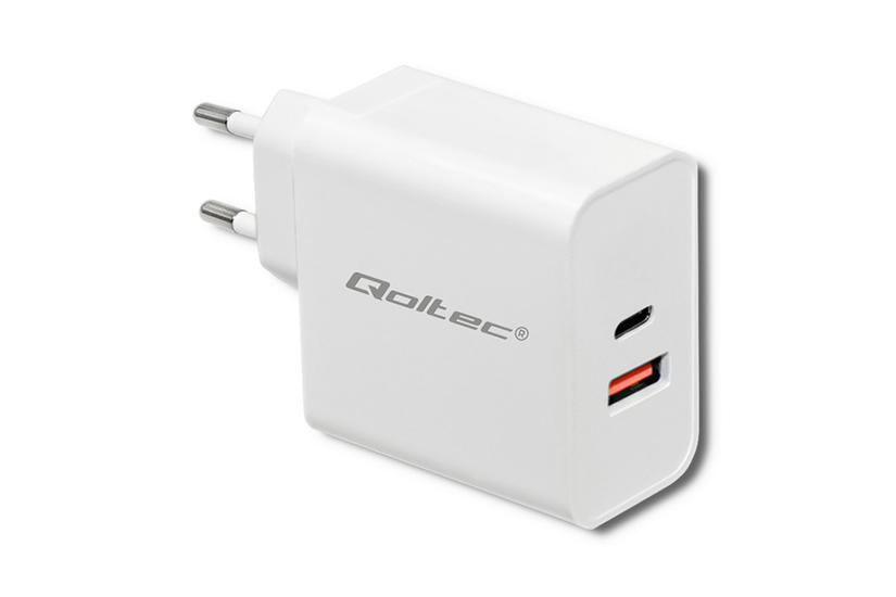 Qoltec Mains charger strømforsyningsadapter - USB, 24 pin USB-C - 63 Watt