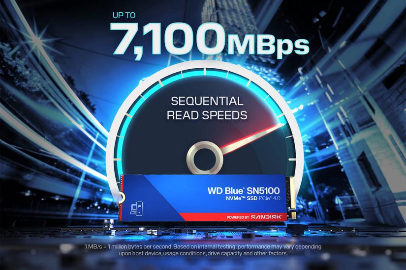 Western Digital Intern SSD - 4000 GB - PCIe Gen 4.0 x4, NVMe - M.2 2280 - 6900 MB/s