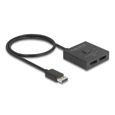 Delock - video splitter/kontakt - 8K, tovejs - 2 porte