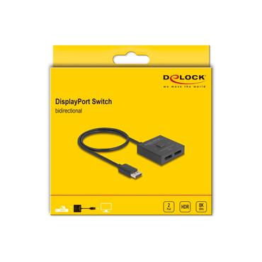 Delock - video splitter/kontakt - 8K, tovejs - 2 porte