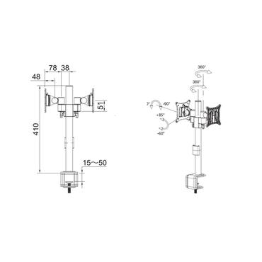 Multibrackets M VESA Deskmount Officeline Dual B2B monteringssæt - for 2 LCD displays - sort