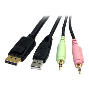 StarTech.com 6ft 4-in-1 USB DisplayPort® KVM Switch Cable w/ Audio & Microphone (DP4N1USB6)