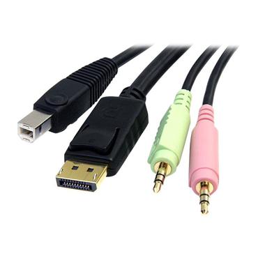 StarTech.com 6ft 4-in-1 USB DisplayPort® KVM Switch Cable w/ Audio & Microphone (DP4N1USB6)