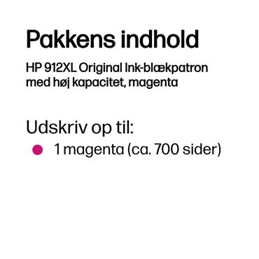 HP 912XL Original Ink-blækpatron med høj kapacitet, magenta
