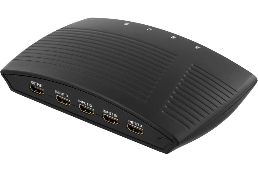 DELTACO HDMI-206 - video-/ljudomkopplare - 4 portar