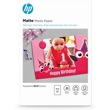 HP - fotopapper - matt - 25 ark - 100 x 150 mm - 180 g/m&sup2;