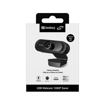 Sandberg Saver - Webbkamera - f&auml;rg - 2 MP - 1920 x 1080 - 1080p - ljud - USB 2.0