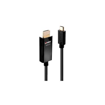 Lindy 43291 videokabel adapter 1 m USB Type-C HDMI Type A (Standard) Sort