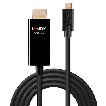 Lindy 43291 videokabel adapter 1 m USB Type-C HDMI Type A (Standard) Sort