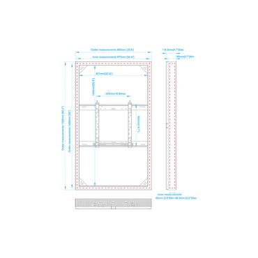 Multibrackets M Pro Series h&ouml;lje - medium - f&ouml;r LCD-display - h&ouml;g ljusstyrka - vit, RAL 9005
