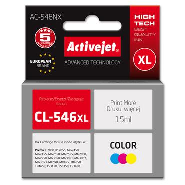 Activejet AC-546NX printerblæk til Canon, erstatning for Canon CL-546XL; Supreme; 15 ml; farve, cyan, magenta, gul