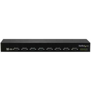 StarTech.com USB to Serial Hub - 8 Port - COM Port Retention - Rack Mount and Daisy Chainable - FTDI USB to RS232 Hub (ICUSB23208FD) - seriell adapter - USB 2.0 - RS-232 x 8
