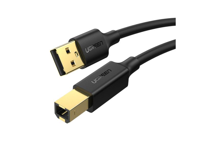Kabel USB 2.0 A-B UGREEN US135 do drukarki, pozłacany, 5m (czarny)