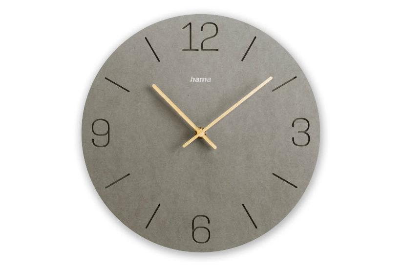 Hama Wanduhr Kreta grau     30cm eingravierte Ziffern      185881