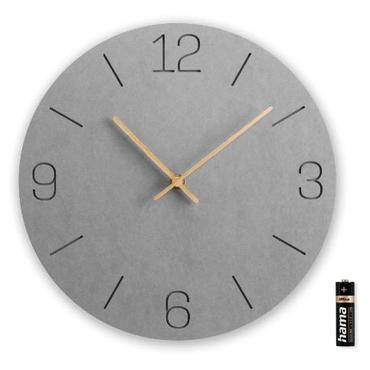 Hama Wanduhr Kreta grau     30cm eingravierte Ziffern      185881