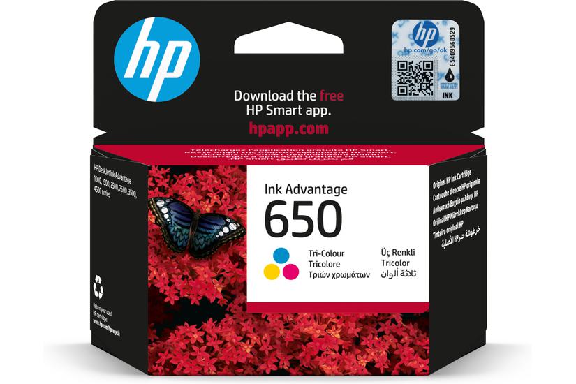 HP 650 - f&auml;rg (cyan, magenta, gul) - original - Ink Advantage - bl&auml;ckpatron