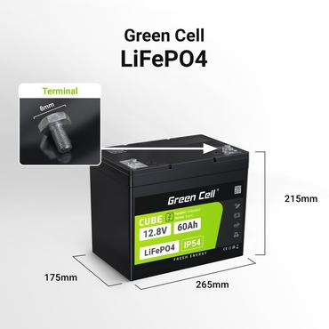 Green Cell LFPGC12V60AH UPS batteri Lithium jern fosfat (LiFePO4) 12,8 V 60 At