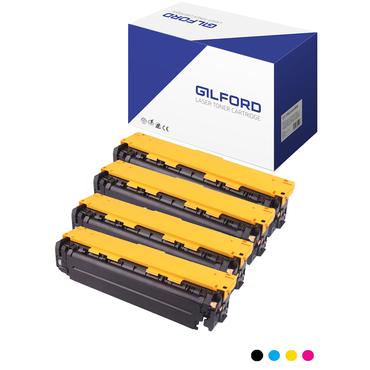 Gilford CB541A#KIT tonerpatron 1 stk Kompatibel Sort, Bl&aring;, Magenta, Gul