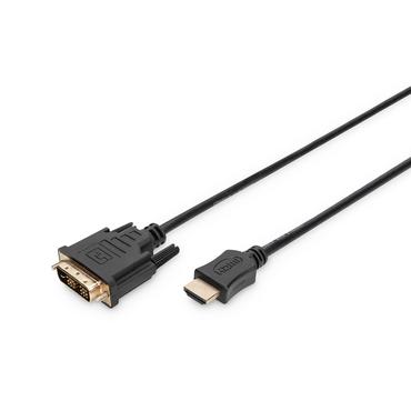 Digitus AK-330300-030-S videokabel adapter 3 m HDMI Type A (Standard) DVI-D Sort