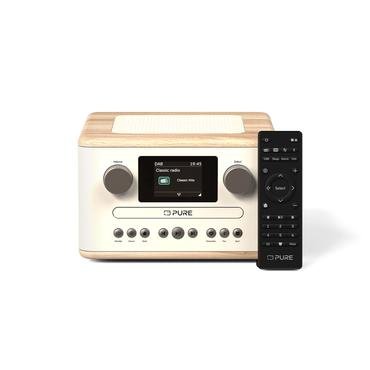 Pure Acoustics Radio - DAB+, FM - 15 W - Digital - Cotton White/Oak - 1 højttaler - AC