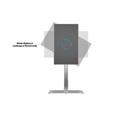 Multibrackets M Public Display Stand 180 HD Single Silver w. Floorbase st&auml;ll - f&ouml;r LCD-display - silver