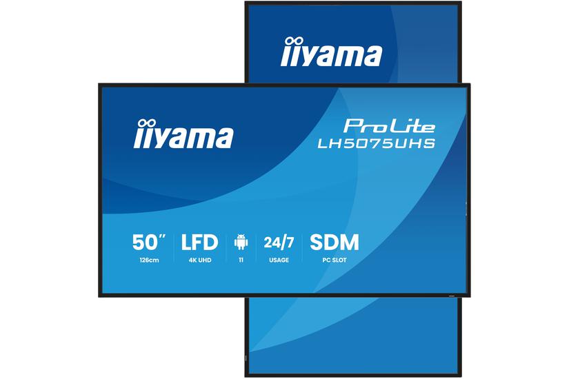 IIYAMA LH5075UHS-B2AG 127cm 50Zoll 3840x2160 UHD VA panel Haze 25perc 500cd/m2 Landscape and Portrait Signal FailOver Speakers