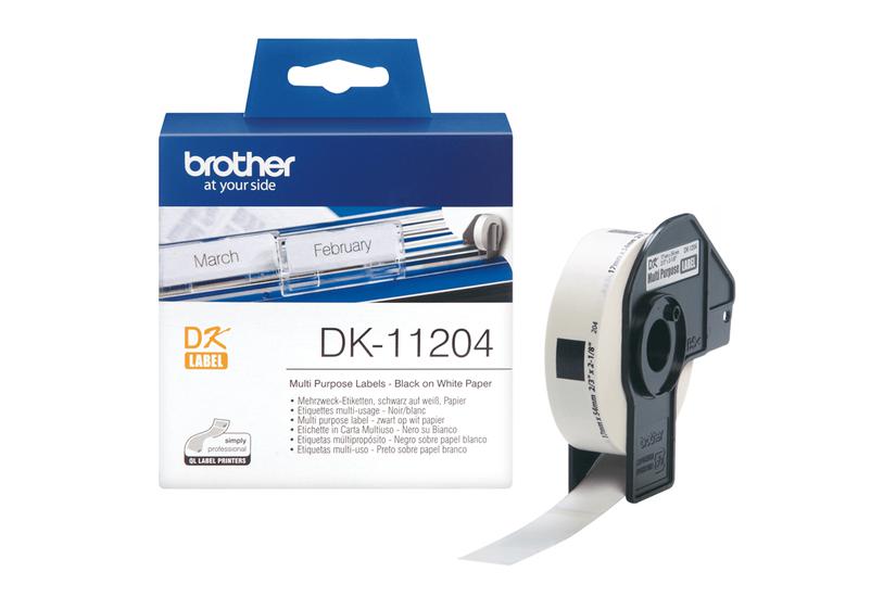 Brother DK-11204 - etiketter f&ouml;r flera &auml;ndam&aring;l - 400 etikett (er) - 17 x 54 mm