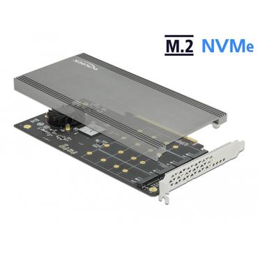 Delock PCI Express x16 Card to 4 x internal NVMe M.2 Key M - interfaceadapter - M.2 NVMe Card - PCIe 3.0 x16