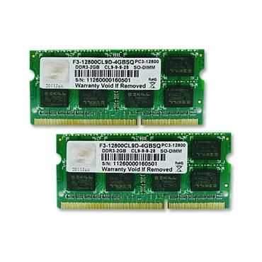 G.Skill SQ Series - 4GB:2x2GB - DDR3 RAM - 1600MHz - SO DIMM 204-pin - Icke ECC - CL9