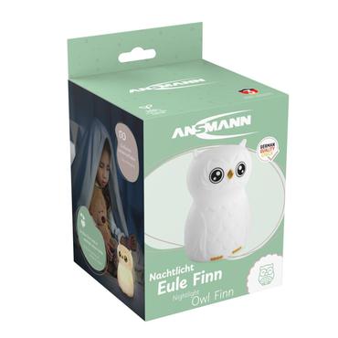 ANSMANN Nachtlicht Eule, weiß Silikon, LED-Technologie
