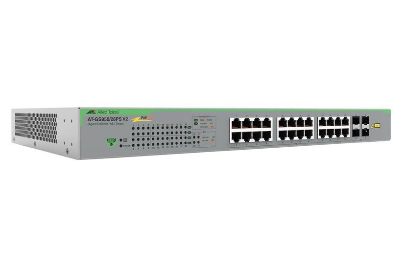 Allied Telesis AT GS950/28PS V2 - switch - 24 porte - smart - monterbar på stativ