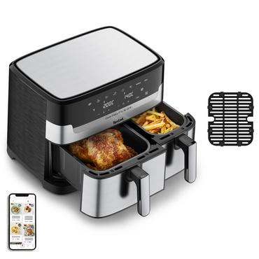 Dual Easy Fry & Grill Heißluftfritteuse EY905D (edelstahl/schwarz, 2.700 Watt, 5,2 L + 3,1 L)