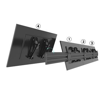 Multibrackets M Pro Series MBW4U 200 monteringssæt - for 4 LCD displays - vip - sort