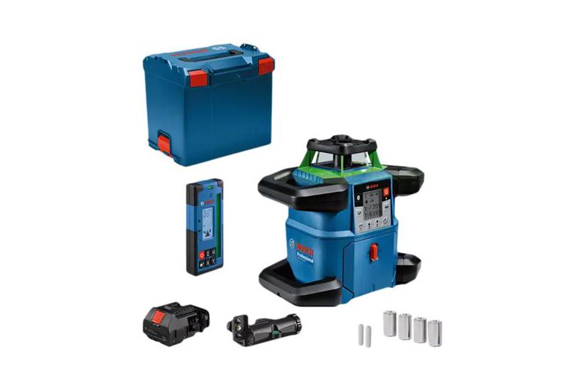 Bosch Professional GRL 650 CHVG Rotationslaser inkl. Batterien, Akku-Adapter, Halterung, L-Boxx
