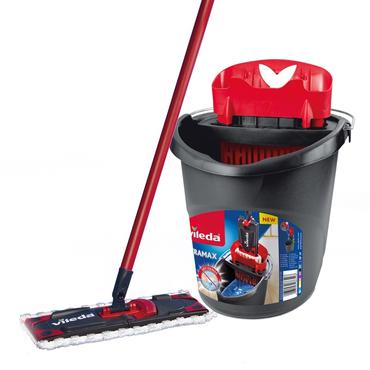 Vileda Ultramax Mop Set reng&oslash;ringsmoppe T&oslash;r&v&aring;d Sort, R&oslash;d
