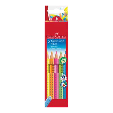 Faber-Castell Jumbo GRIP - farvet blyant - assorterede farver (pakke med 5)