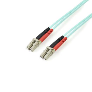 StarTech.com 5m Fiber Optic Cable - 10 Gb Aqua - Multimode Duplex 50/125 - LSZH - LC/LC - OM3 - LC to LC Fiber Patch Cable - patch-kabel - 5 m - havsbl&aring;