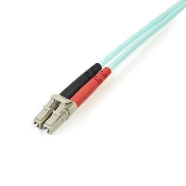 StarTech.com 5m Fiber Optic Cable - 10 Gb Aqua - Multimode Duplex 50/125 - LSZH - LC/LC - OM3 - LC to LC Fiber Patch Cable - patch-kabel - 5 m - havsbl&aring;