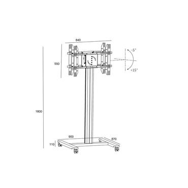 Multibrackets M Public Display Stand 180 HD Back to Back st&auml;ll - f&ouml;r 2 LCD-bildsk&auml;rmar - silver