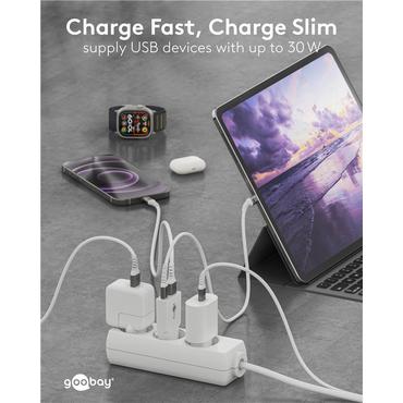 Goobay Dual Universel Hvid Vekselstrøm Hurtig opladning Indendørs