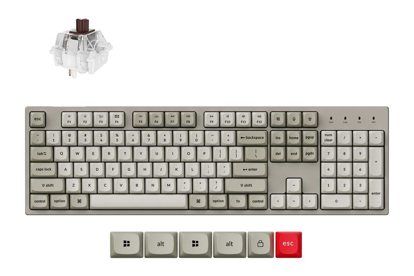 Keychron C2 Pro 8K keyboard Universal USB QWERTY US International Grey