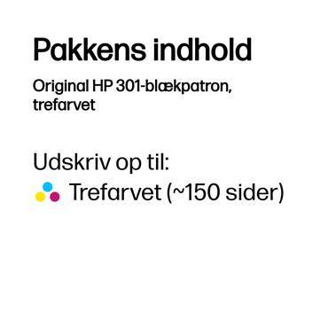 HP 301 - farve (cyan, magenta, gul) - original - blækpatron