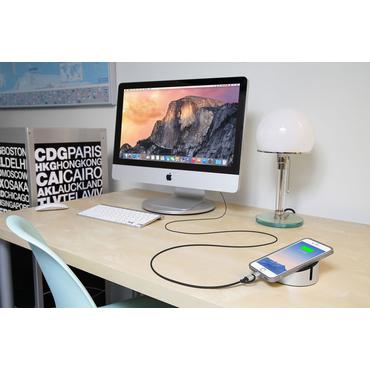 JustMobile AluCable Duo USB-kabel 1,5 m USB A Micro-USB B/Lightning Aluminium, Sort