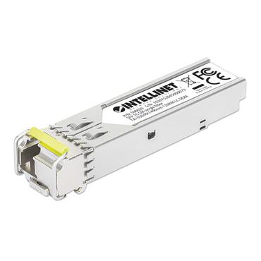 INTELLINET Gigabit SFP Mini-GBIC Transceiver WDM bidirektional für LWL-Kabel 1000Base-BX-D (LC) Singlemode-Port, 120 km, BiDi WDM (RX1490/TX1550), MSA-konform für maximale Kompatibilität, silber (508650)